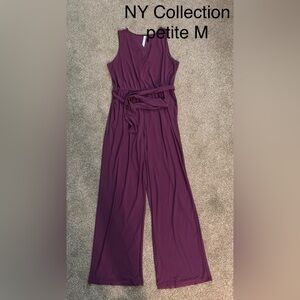 Elegant Plum Colored Women's Jumpsuit Petite Sz M by NY COLLECTION